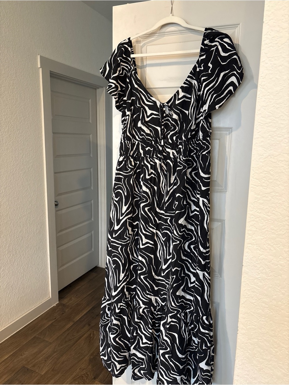 Nine West Black and White Zebra-Print Maxi Dress